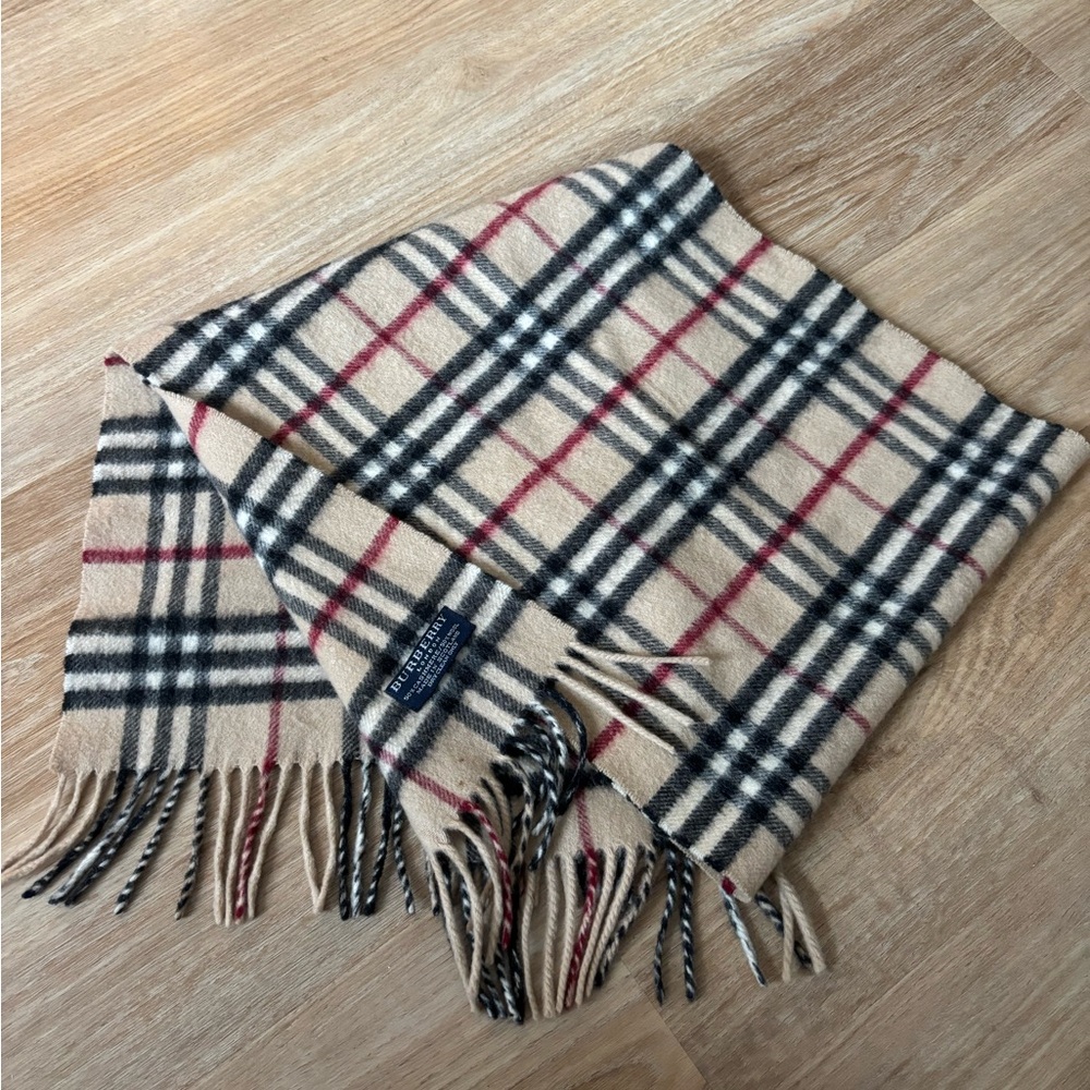 Authentic Burberry Cashmere Blend Checkered Scarf